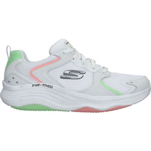 Skechers D'Lux Fitness Sneaker - Vrouwen - Wit/groen/roze - Maat 38