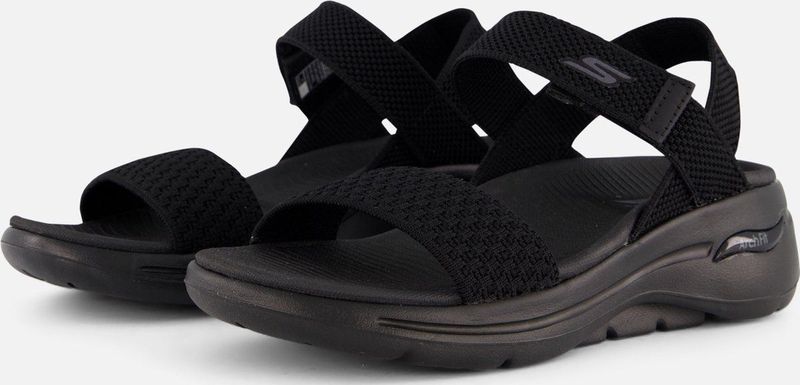 Skechers - Go Walk Fit - Sandalen - Zwart - Geweven Mesh - Klittenband