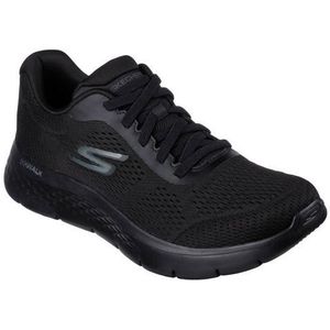 Skechers, Schoenen, Heren, Zwart, 42 EU, Zwarte Mesh Wandelschoenen met Elastische Veters