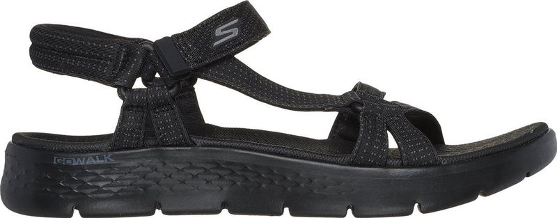 Skechers - Go Walk Flex Sublime - Sandalen - Zwart - Textiel - Klittenbandsluiting