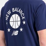 New Balance Hoops Essentials T-shirt Met Korte Mouwen Blauw L Man
