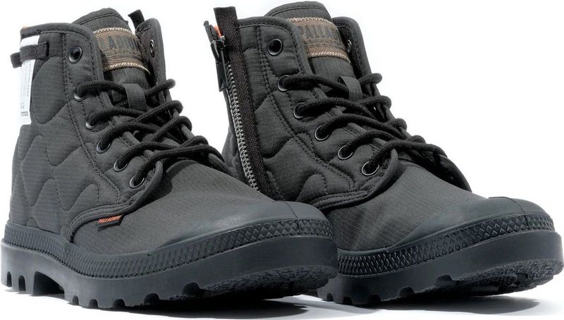 PALLADIUM - Pampa Re-Quilted - Hoge Sneakers - Zwart - Canvas