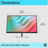 HP E27k G5 LED-monitor Energielabel F (A - G) 68.6 cm (27 inch) 3840 x 2160 Pixel 16:9 5 ms HDMI, DisplayPort, USB 3.2 Gen 1 (USB 3.0), RJ45, USB-C IPS LED