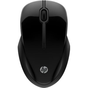 HP 240 Empire draadloze muis, ergonomisch profiel, USB-A en Bluetooth 5.0-verbinding, compatibel met Windows 10, 11 en Chrome OS, blauwe LED-technologie, resolutie tot 1600 dpi, zwart