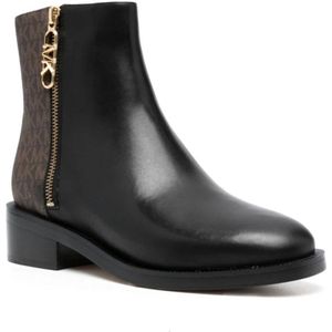 Michael Kors, Zwarte Flat Bootie Zwart, Dames, Maat:41 EU