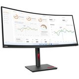 Lenovo ThinkVision T34w-30 - LED-monitor - gebogen - 34"" - 3440 x 1440 UWQHD - VA - 350 cdm² - 3000:1 - 4 ms - HDMI, DisplayPort, USB-C - ravenzwart