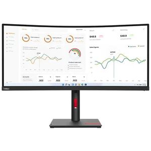 Lenovo - T34w-30 - Monitor - 34 Inch - Wide Quad HD - VA Paneel - Gebogen