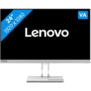 Lenovo L24e-40 23,8 inch FullHD Monitor (VA, 100Hz, 4ms, HDMI, VGA, FreeSync, telefoonhouder) kantelinstelling - grijs