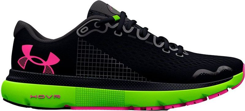 Under Armour - HOVR Infinite 4 - Hardloopschoenen - Black / Lime Surge / Rebel Pink - Heren