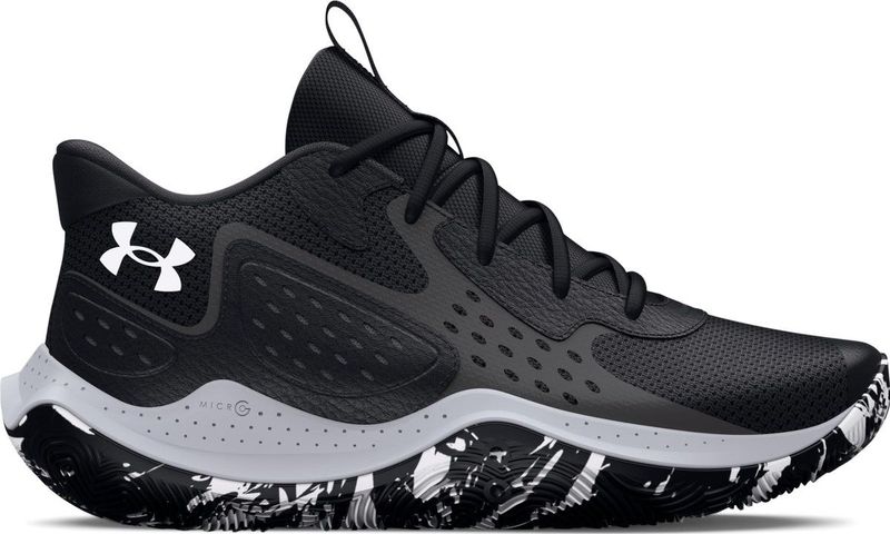 Under Armour - Jet 23 - Basketbalschoenen - Zwart - Wit - Leer - Textiel - Synthetisch