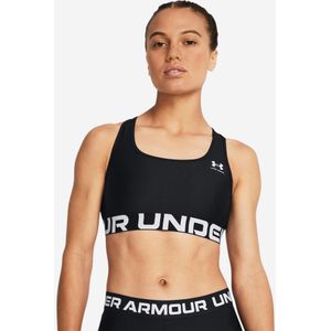 Under Armour - HeatGear Armour Mid Branded - Sport BH - Zwart