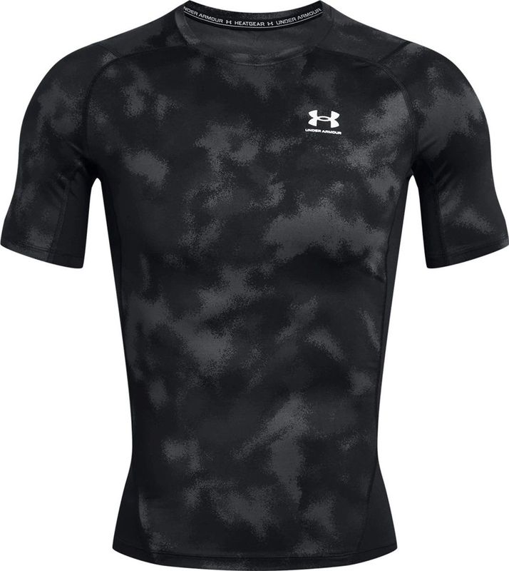 Under Armour Heatgear Printed compressieshirt heren zwart