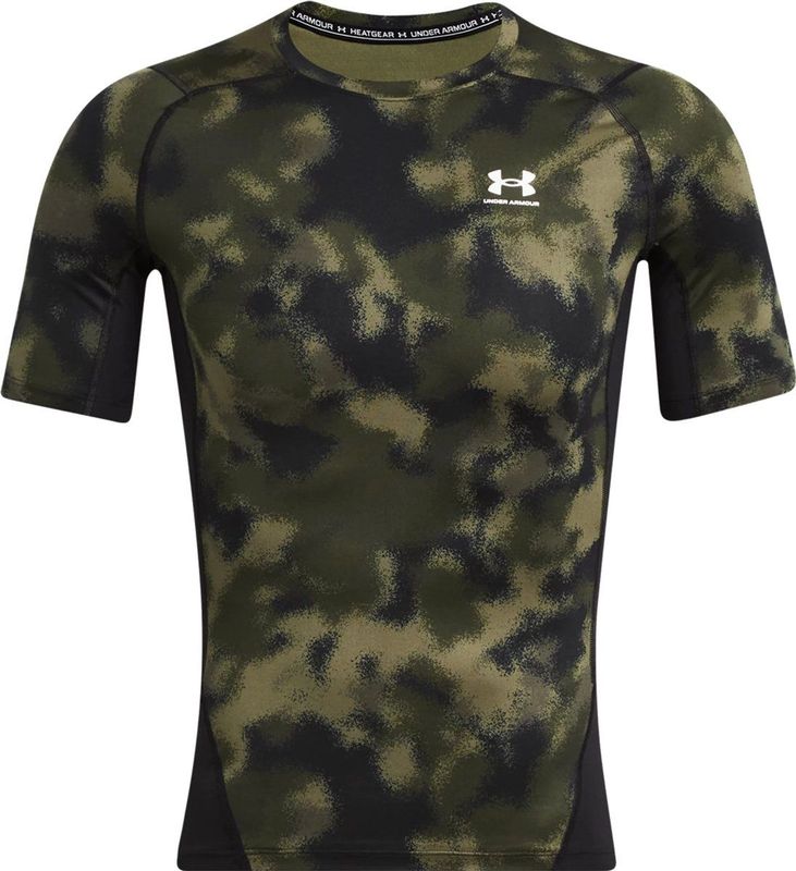 Under Armour Heatgear Printed Compressieshirt Heren Groen dessin