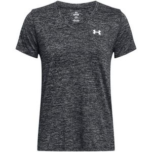 Under Armour Tech Short Sleeve V-neck- Twist Dames Sportshirt - Zwart - Maat L