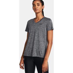 Under Armour Tech SSV- Solid Dames Sportshirt - Grijs