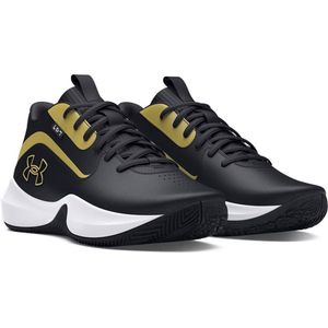 Under Armour UA Lockdown 7 Basketbalschoenen, uniseks, Zwart Zwart Metallic Goud