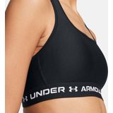 Under Armour Crossback Mid Bra Dames Sportbeha - Zwart - Wit - Maat M