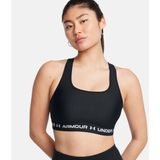 Under Armour Crossback Mid Bra Dames Sportbeha - Zwart - Wit - Maat M