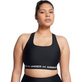 Under Armour Crossback Mid Bra Dames Sportbeha - Zwart - Wit - Maat S