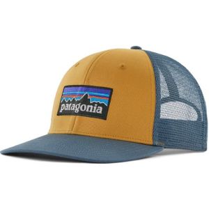 Pet Patagonia P6 Logo Trucker Hat Pufferfish Gold