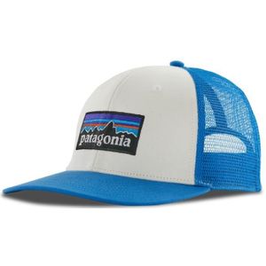 Pet Patagonia P6 Logo Trucker Hat White / Vessel Blue