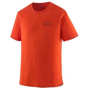 Patagonia - Cap Cool Merino Graphic Shirt - Merinoshirt - Rood - 65% Wol, 35% Polyester