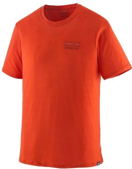 Patagonia - Cap Cool Merino Graphic Shirt - Merinoshirt - Rood - 65% Wol, 35% Polyester
