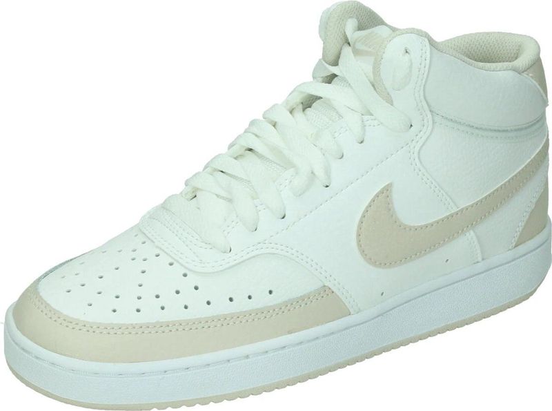 Nike - Court Vision Mid - Damestrainers - Wit - Leer/Synthetisch Leer/Rubber