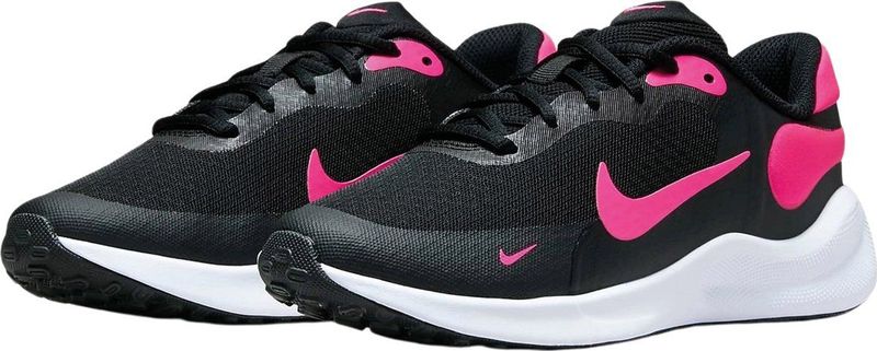 Nike Revolutin 7 Sneakers voor jongens, uniseks, zwart/hyper roze-wit, 32 EU, Zwart Hyper Roze Wit, 32 EU