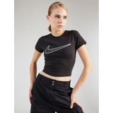 Nike - Cropped Swoosh T-shirt - Zwart - Katoen - Korte Mouwen