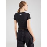 Nike - Cropped Swoosh T-shirt - Zwart - Katoen - Korte Mouwen
