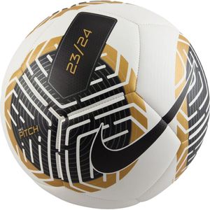 Nike Pitch Voetbal Maat 5 Wit Zwart Goud
