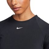 Nike Pro Dri-FIT korte top met lange mouwen voor dames - Zwart