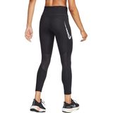 Nike Damesbroek W Nk FST Sw Hbr Df Mr 7/8 Tgt, Zwart/Wit, FN3268-010, 2XL