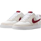 Nike Dames W Court Vision Lo Schoenen - Wit/Team Rood/Adobe/Dragon Rood