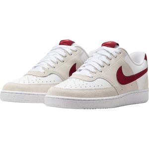 Nike Dames W Court Vision Lo Schoenen - Wit/Team Rood/Adobe/Dragon Rood
