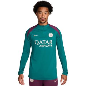 Paris saint-germain strike trainingstrui 1/4-zip 2024-2025 in de kleur groen.
