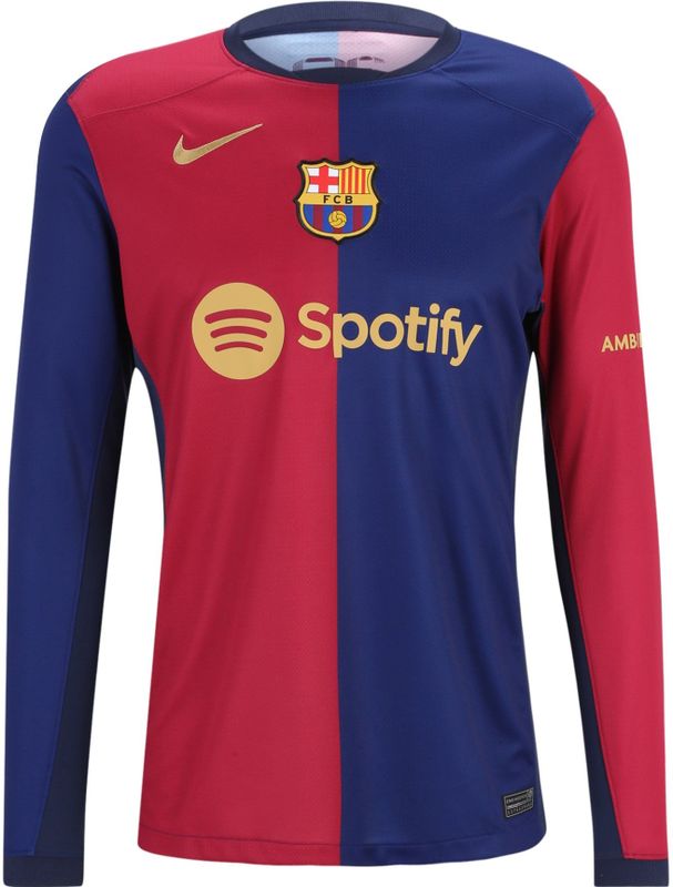 FC Barcelona 2024/25 Stadium Thuis Nike Dri-FIT replicavoetbalshirt met lange mouwen voor heren - Blauw