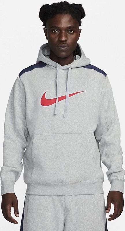NIKE nsw sp flc hoodie bb - Hooded sportcasual heren - Grijs