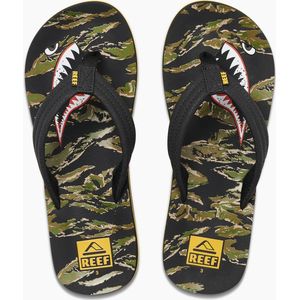 Reef ahi tiger shark teenslipper in de kleur zwart.