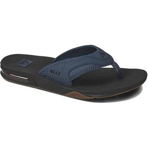 Reef - Fanning - Teenslippers - Zwart Grijs - Vegan Leer + Rubber Zool