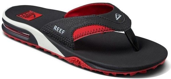 Reef - Fanning Pregame - Slipper - Black Red - Rubber - Luchtkussen in Hiel