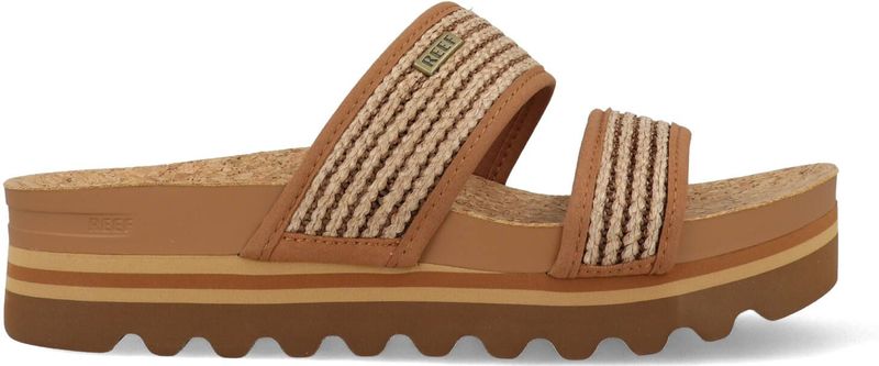 Reef - Cushion Vista Hi - Sandaal - Chocolate Raffia - Polyurethaan