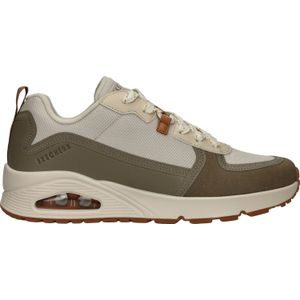 Skechers, Beige en olijfgroene sneaker Veelkleurig, Heren, Maat:42 EU