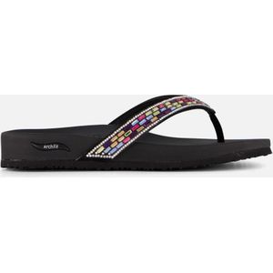 Skechers - Meditation Arch Fit - Slippers - Zwart - Duurzaam Leer