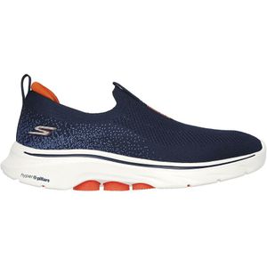 Skechers GO Walk 7 Sneakers voor heren, marineblauw en oranje textiel, 42 EU, Navy en Oranje Textiel, 42 EU