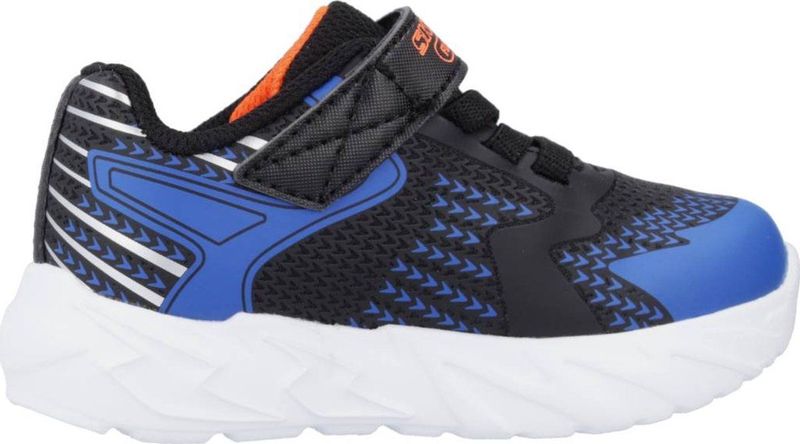 Skechers Flex-glow Bolt uniseks-kind Sportschoenen,Black Synthetic/Textile/Blue, Lime, & Ora,28 EU