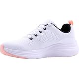 Skechers Dampschuim Fresh Trend, wit gaas/zwart en koraal trim, 4 UK, Witte Mesh Zwart Koraal Trim, 37 EU