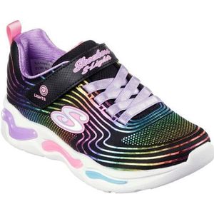 Skechers Wavy Beams, uniseks sportschoenen voor kinderen, Zwart textiel, multitrim, 27 EU