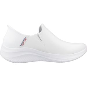 Skechers - SLIP INS ULTRA FLEX 3.0 - Damesslipper - Wit - Leer en Mesh